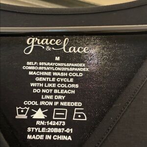 Grace & Lace Sleek Black Tee